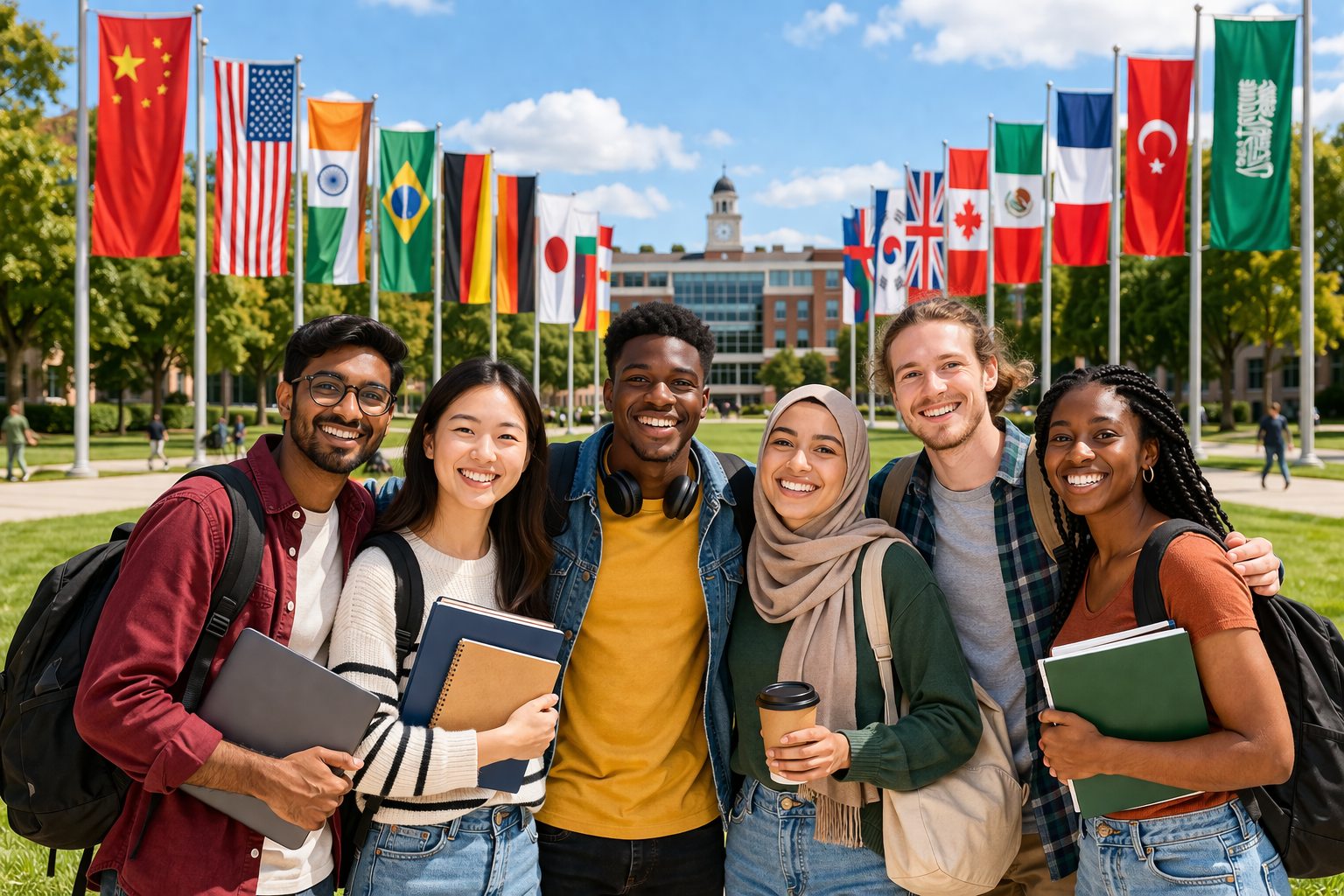 International student studying abroad